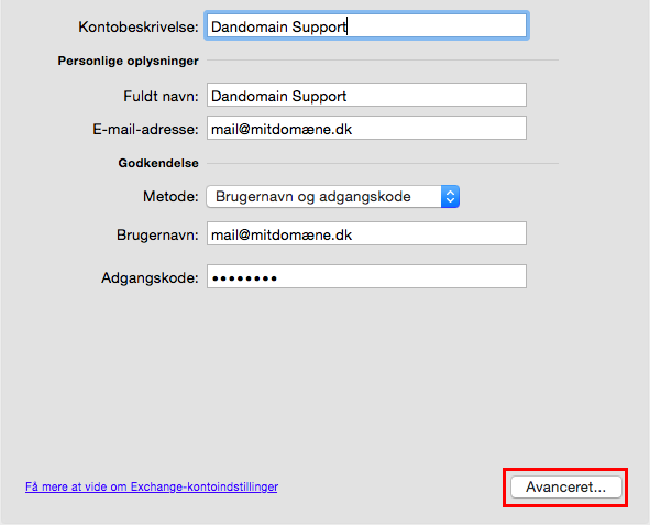 Delt postkasse Outlook på Mac – DanDomain Support